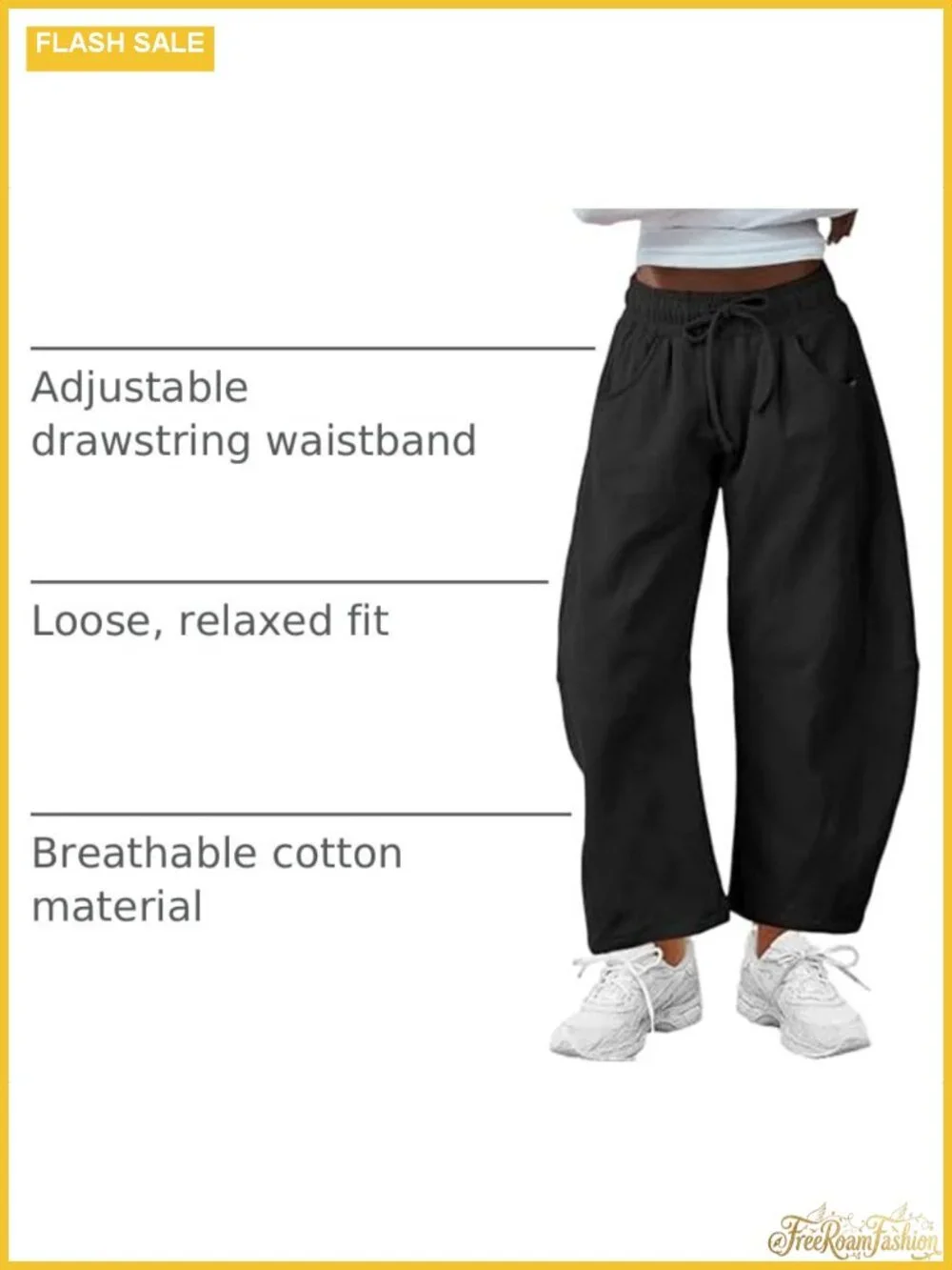 High-Rise Wide Leg Sweatpants Barrel Balloon with Pockets